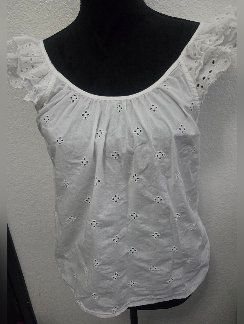 White Sleeveless Top with Lace Details